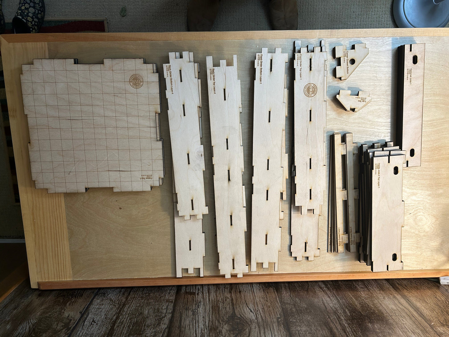 View of Precision Model Railroad, benchwork kit parts.