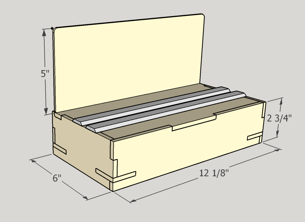 Single straight T-TRAK module with a 6" depth. Dimensions and included skyboard are shown.