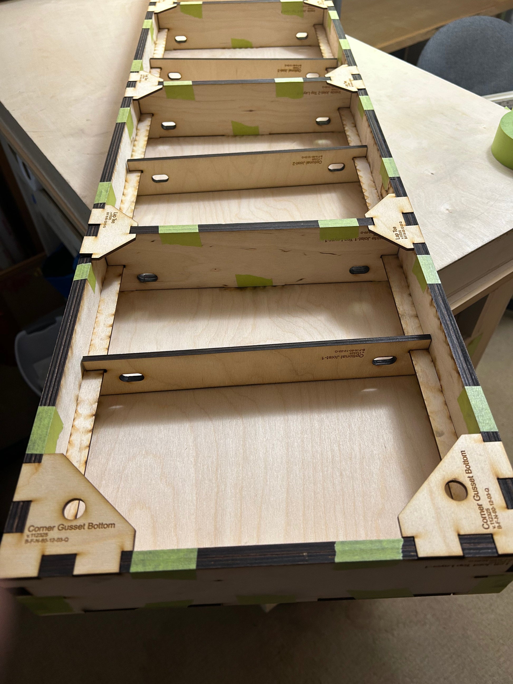 View of underside of frame.