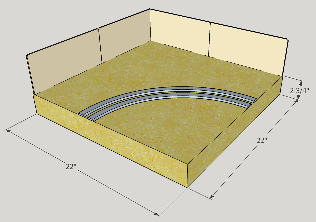 Semi Corner Module T-TRAK Inside Corner Module, 22in (558.8 mm) wide – Precision Model ...